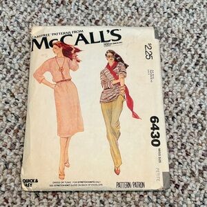 McCall's Sewing Pattern 6430. Miss Size Petite
